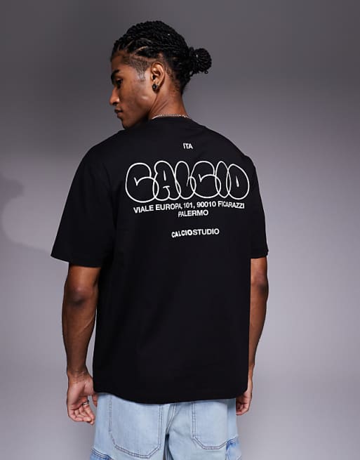 ASOS DESIGN relaxed fit t-shirt with bubble print detail in black