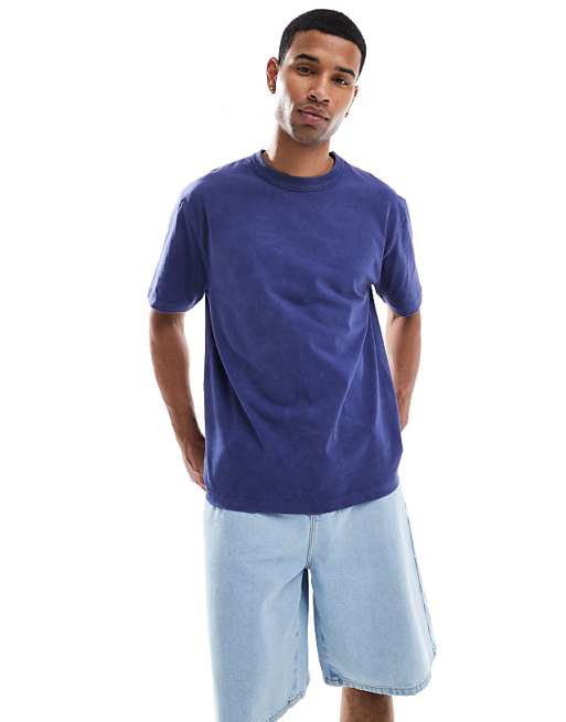 ASOS DESIGN Relaxed Fit T-shirt With Serene Graphic In Washed Blue