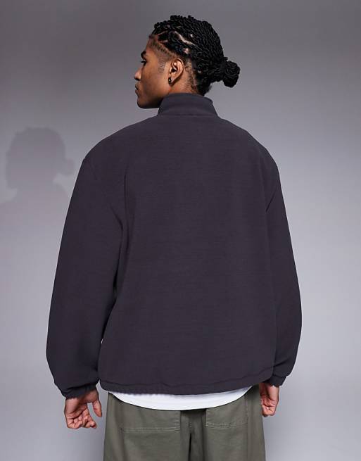 ASOS DESIGN Relaxed Fleece Sweatshirt In Charcoal