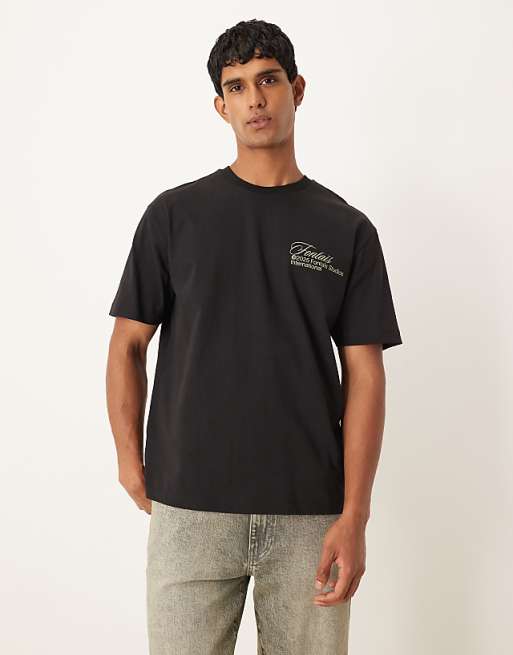 ASOS DESIGN Relaxed Heavyweight T-shirt With Back Print In Black