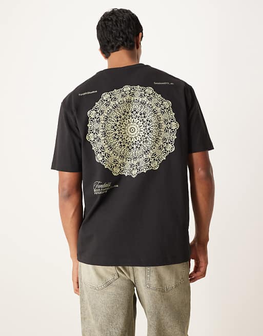 ASOS DESIGN relaxed heavyweight t-shirt with back print in black