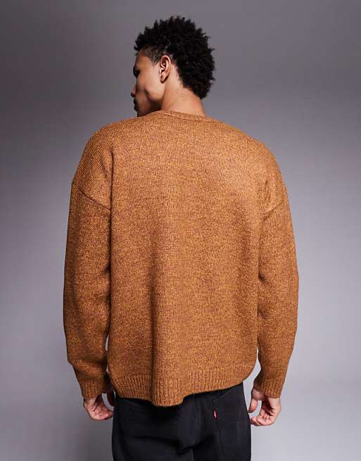 ASOS DESIGN Relaxed Knitted Crew Neck Jumper In Mustard
