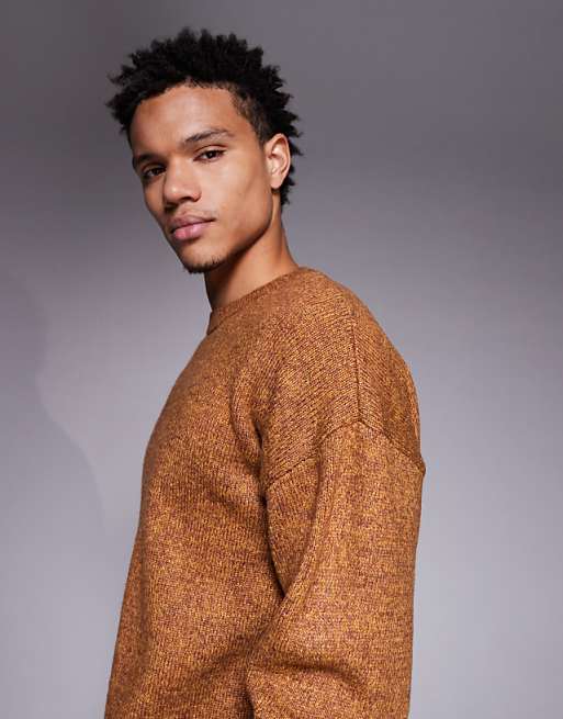 ASOS DESIGN Relaxed Knitted Crew Neck Jumper In Mustard