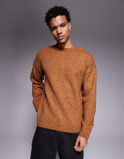 ASOS DESIGN relaxed knitted crew neck jumper in mustard