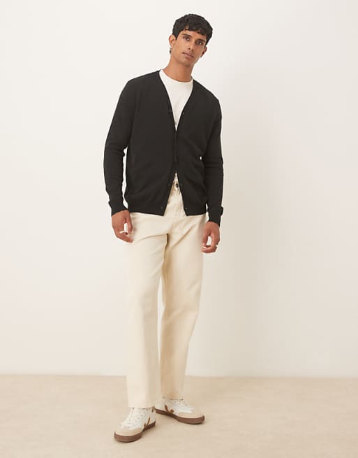ASOS DESIGN Relaxed Knitted Lightweight Cardigan In Black