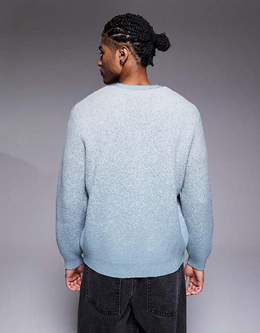 ASOS DESIGN Relaxed Knitted Ombre Cardigan In Blue