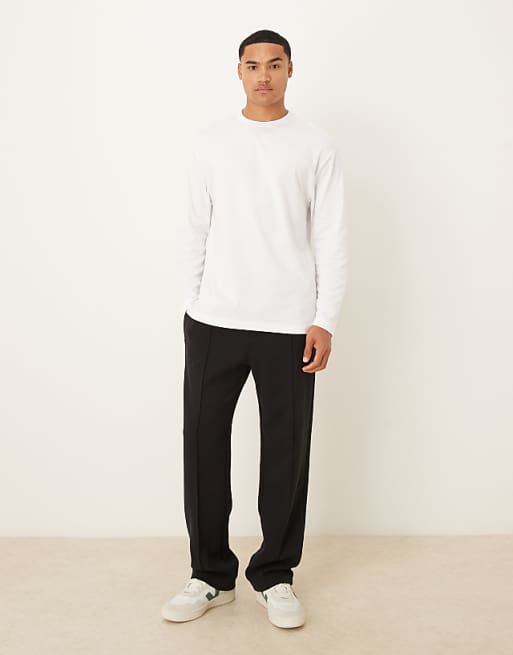 ASOS DESIGN Relaxed Long Sleeve T-shirt With Back Print In White
