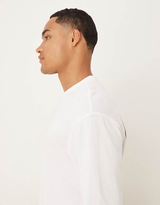 ASOS DESIGN Relaxed Long Sleeve T-shirt With Back Print In White