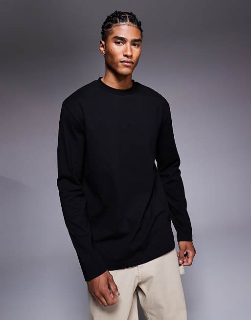 ASOS DESIGN Relaxed Long Sleeve T-shirt With Celestial Spine Graphic In Black