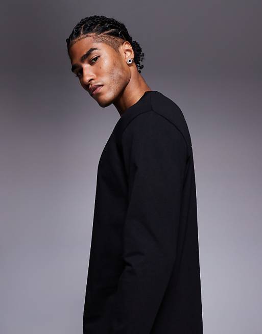 ASOS DESIGN Relaxed Long Sleeve T-shirt With Celestial Spine Graphic In Black