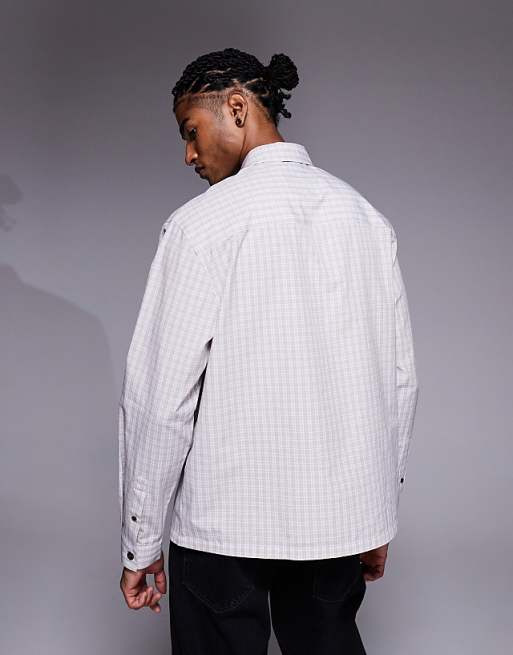 ASOS DESIGN Relaxed Overhead Shirt In Beige Check