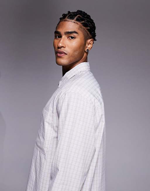 ASOS DESIGN Relaxed Overhead Shirt In Beige Check