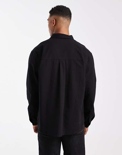 ASOS DESIGN Relaxed Overhead Shirt In Black
