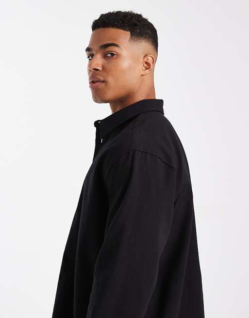 ASOS DESIGN Relaxed Overhead Shirt In Black