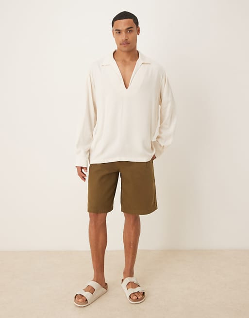 ASOS DESIGN Relaxed Overhead Shirt In White
