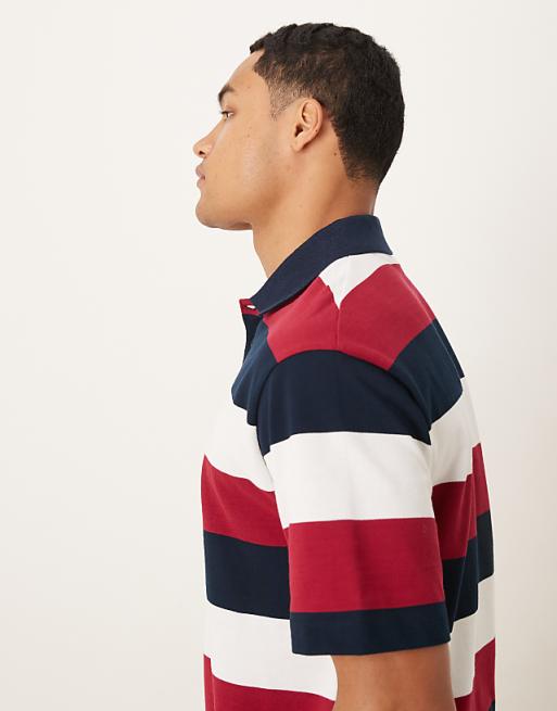 ASOS DESIGN Relaxed Polo In Textured Stripe