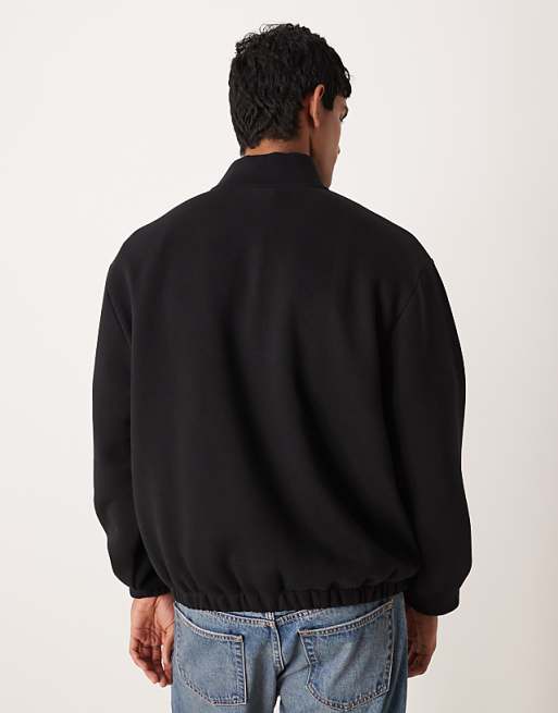 ASOS DESIGN Relaxed Quarter Zip Sweatshirt In Black