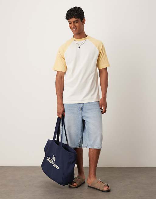 ASOS DESIGN Relaxed Raglan T-shirt In Cream