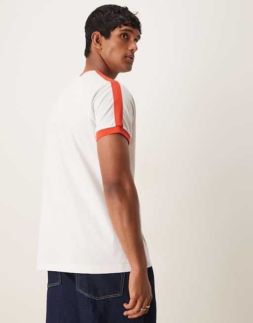 ASOS DESIGN Relaxed Raglan T-shirt With Contrast Collar And City Graphic In White