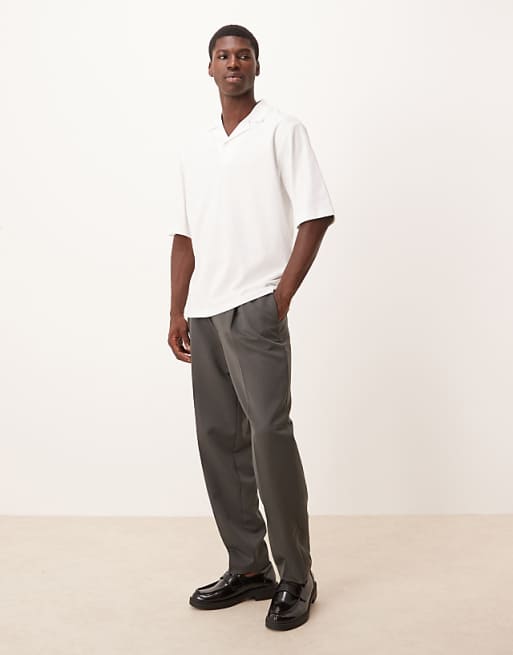 ASOS DESIGN Relaxed Revere Polo In White