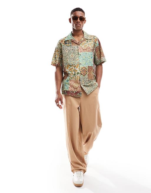 ASOS DESIGN Relaxed Revere Shirt In Tapestry Print