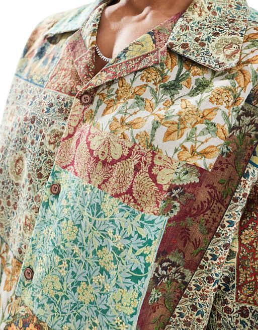 ASOS DESIGN Relaxed Revere Shirt In Tapestry Print