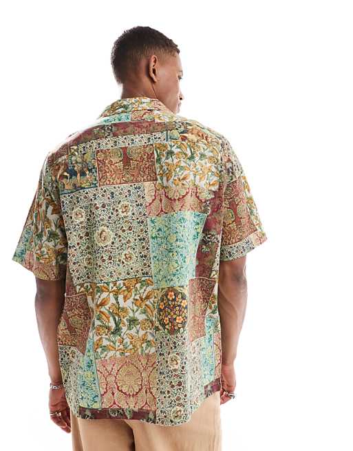 ASOS DESIGN Relaxed Revere Shirt In Tapestry Print