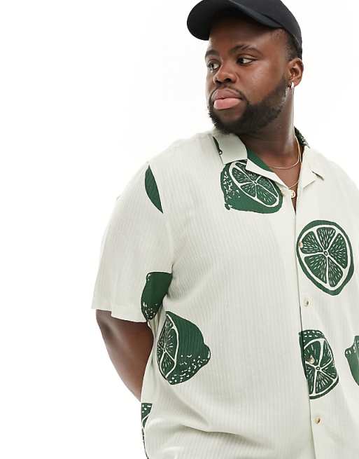 ASOS DESIGN Relaxed Revere Shirt With Fruit Print