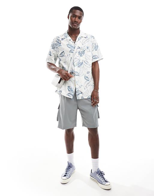 ASOS DESIGN Relaxed Revere Shirt With Vintage Tropical Floral Print