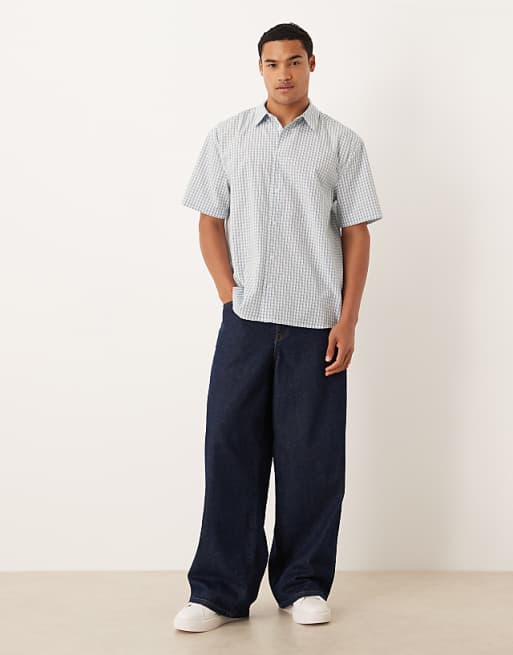 ASOS DESIGN Relaxed Shirt In Blue Check