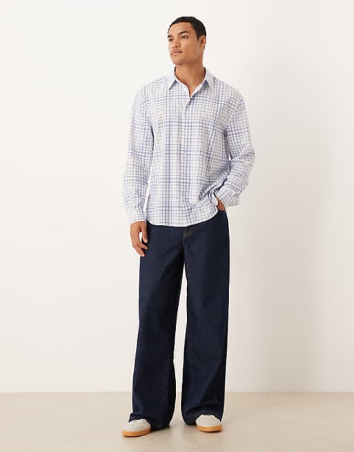 ASOS DESIGN Relaxed Shirt In Blue Check