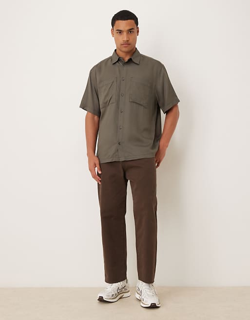 ASOS DESIGN Relaxed Shirt In Brown