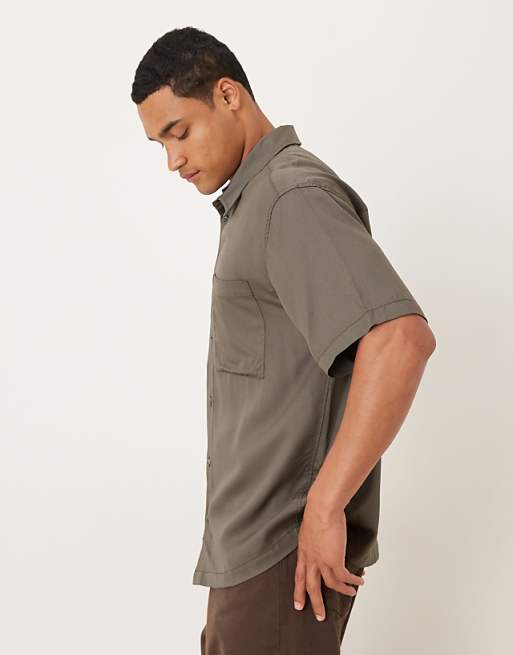 ASOS DESIGN Relaxed Shirt In Brown