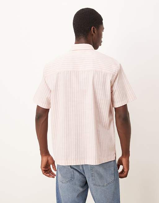 ASOS DESIGN Relaxed Shirt In Pink Stripe