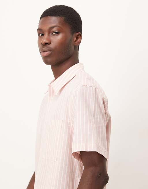 ASOS DESIGN Relaxed Shirt In Pink Stripe