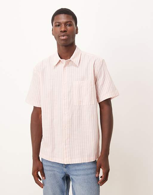 ASOS DESIGN relaxed shirt in pink stripe