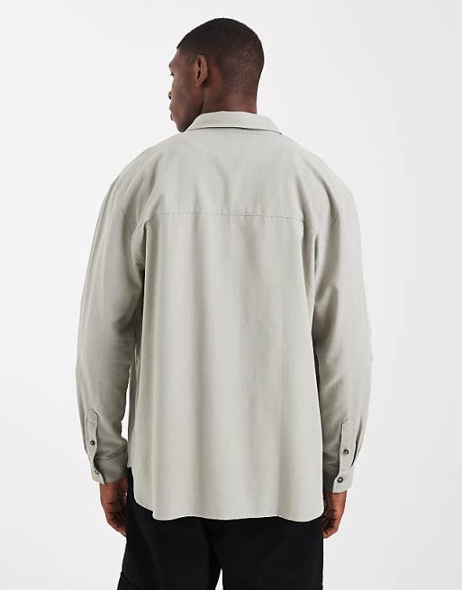 ASOS DESIGN Relaxed Shirt In Sage Green