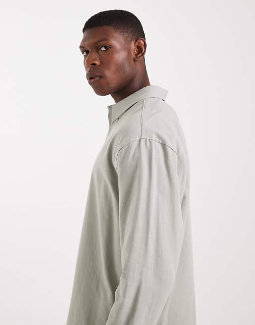 ASOS DESIGN Relaxed Shirt In Sage Green