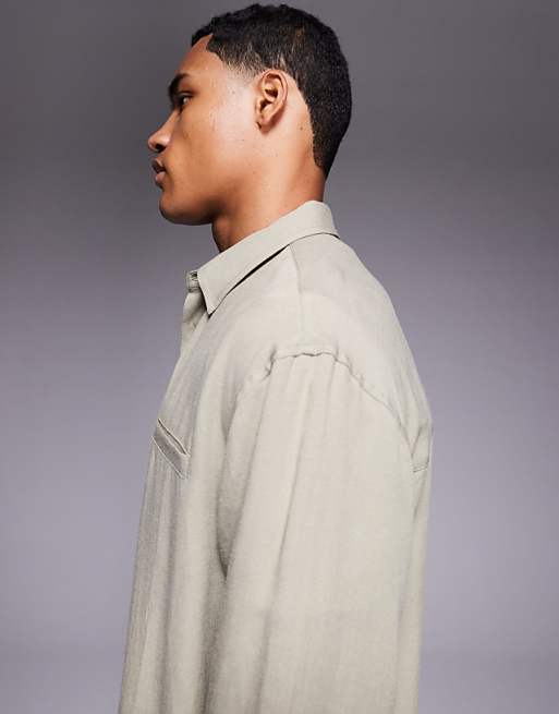 ASOS DESIGN Relaxed Shirt In Sage Green