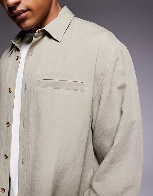 ASOS DESIGN Relaxed Shirt In Sage Green