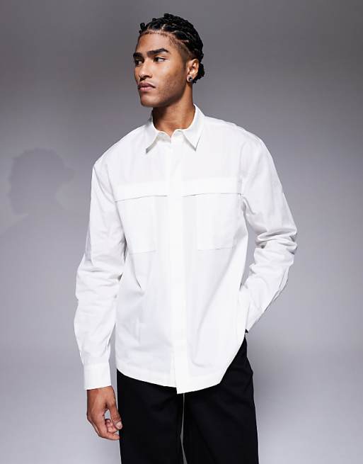 ASOS DESIGN relaxed shirt in white