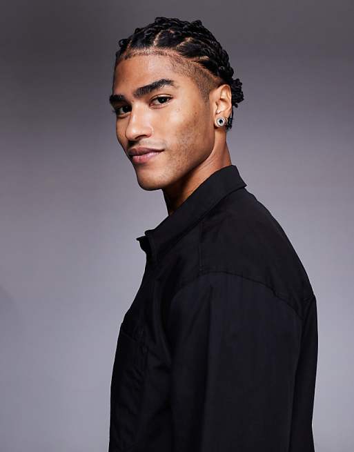 ASOS DESIGN Relaxed Shirt With Pocket Detail In Black