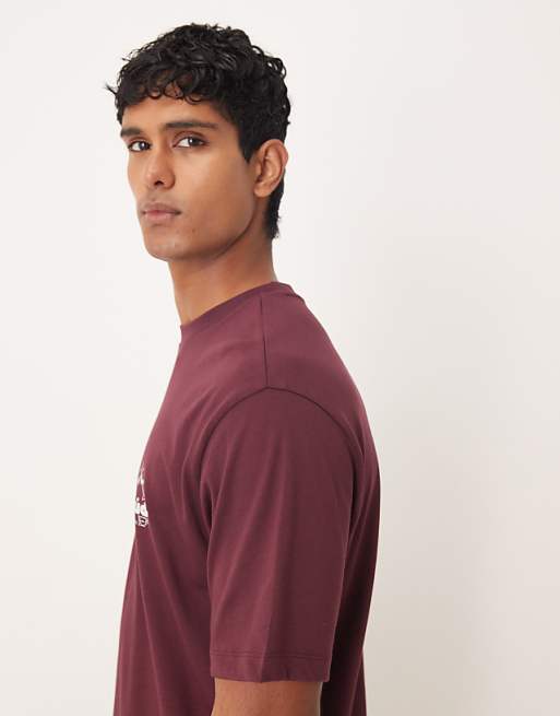 ASOS DESIGN Relaxed T-shirt Glass Print In Burgundy