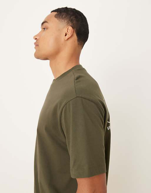 ASOS DESIGN Relaxed T-shirt With Back Print In Khaki