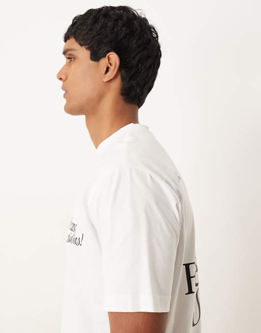 ASOS DESIGN Relaxed T-shirt With Cartoon Back Print In White
