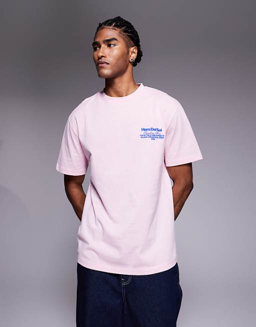 ASOS DESIGN Relaxed T-shirt With Cherry Graphic In Pink
