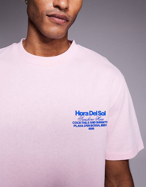 ASOS DESIGN Relaxed T-shirt With Cherry Graphic In Pink