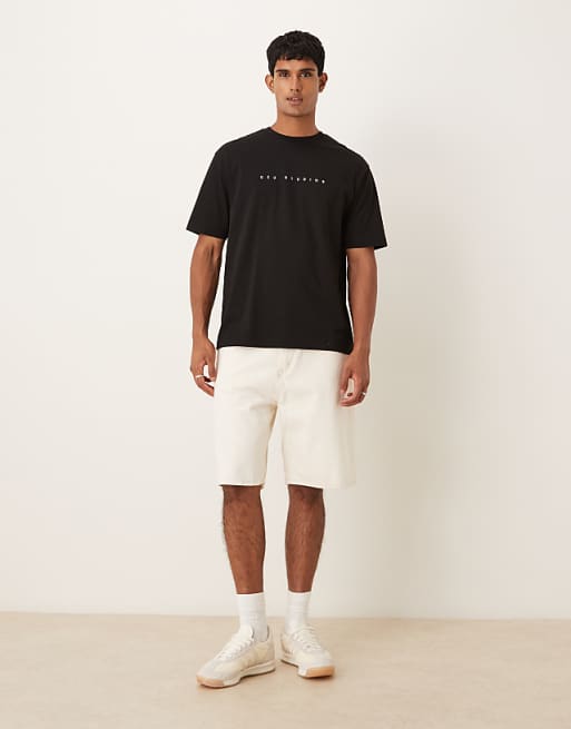 ASOS DESIGN Relaxed T-shirt With Chest Print In Black