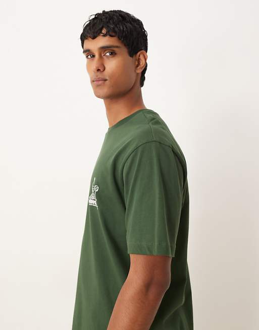 ASOS DESIGN Relaxed T-shirt With Chest Print In Green