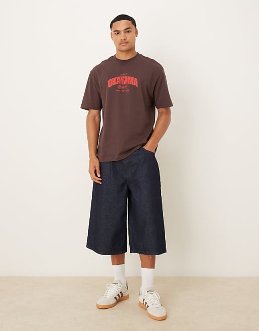 ASOS DESIGN Relaxed T-shirt With City Print In Brown